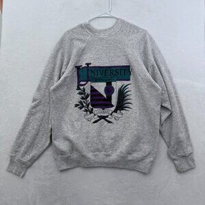 Vintage University Of Phoenix Sweatshirt Mens L Gray Colorado Fleece 90s